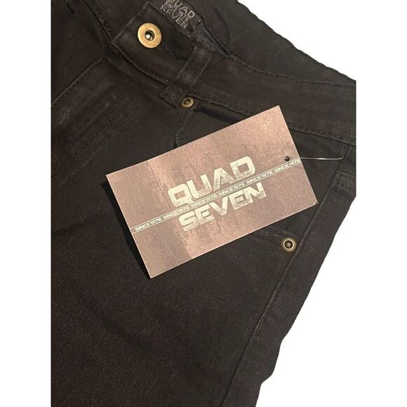 Quad Seven Jeans Boys 8 Black Stretch Skinny Straight Denim Pants 24x24 NEW - Picture 7 of 13